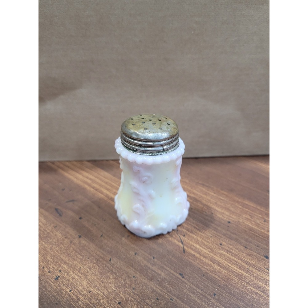 Victorian Salt Shaker  ,Slag glass, Vine Pattern